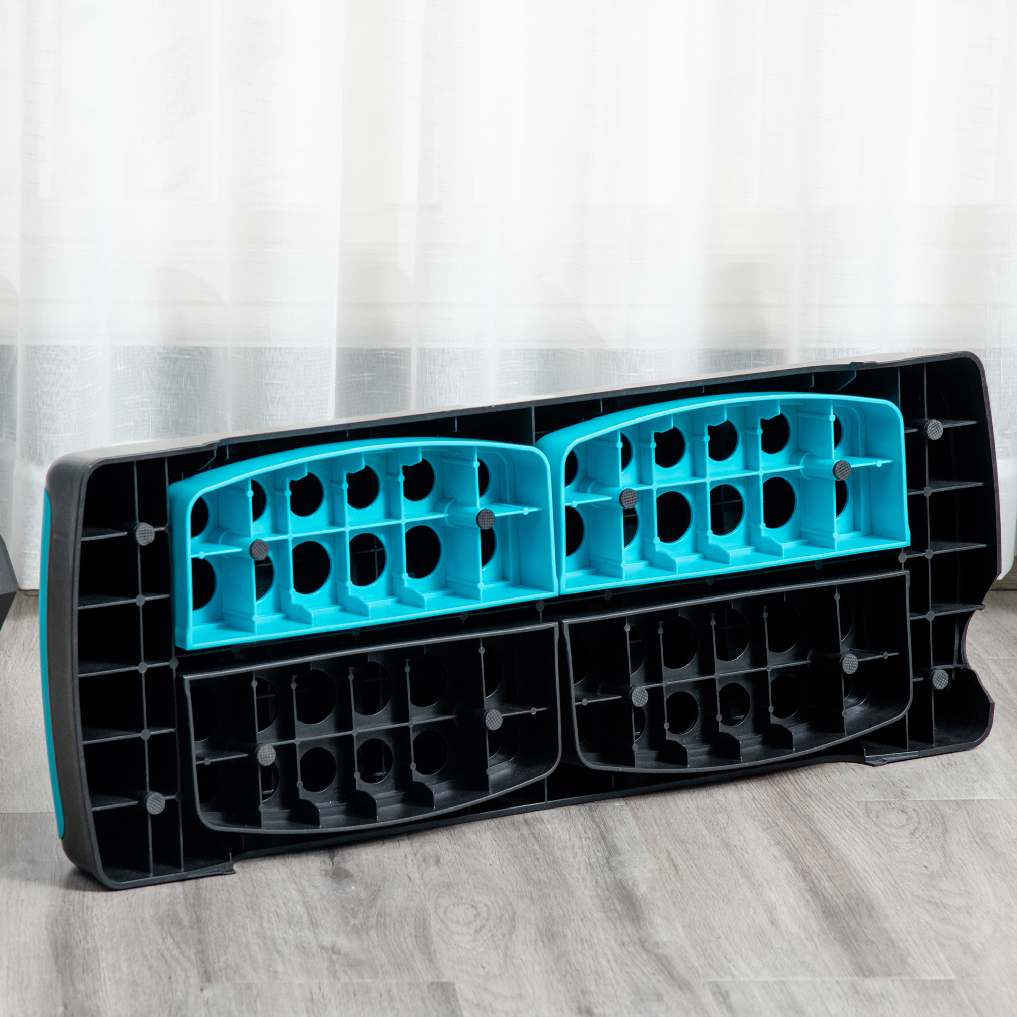 Step de Aeróbic Plataforma Step para Fitness Stepper Antideslizante con Altura Ajustable de 10/15/20 cm Tabla de Ejercicio en Casa Gimnasio Oficina Carga 150 kg 78x28x20 cm Azul y Negro