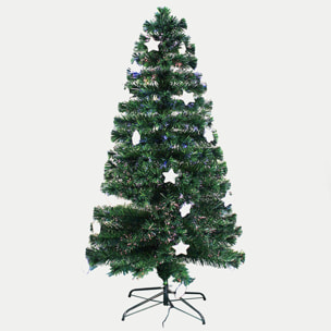 ALBERO IN FIBRA OTTICA CON STELLA CON LUCE 150CM