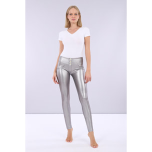 Pantaloni donna WR.UP® skinny in similpelle metallizata opaca