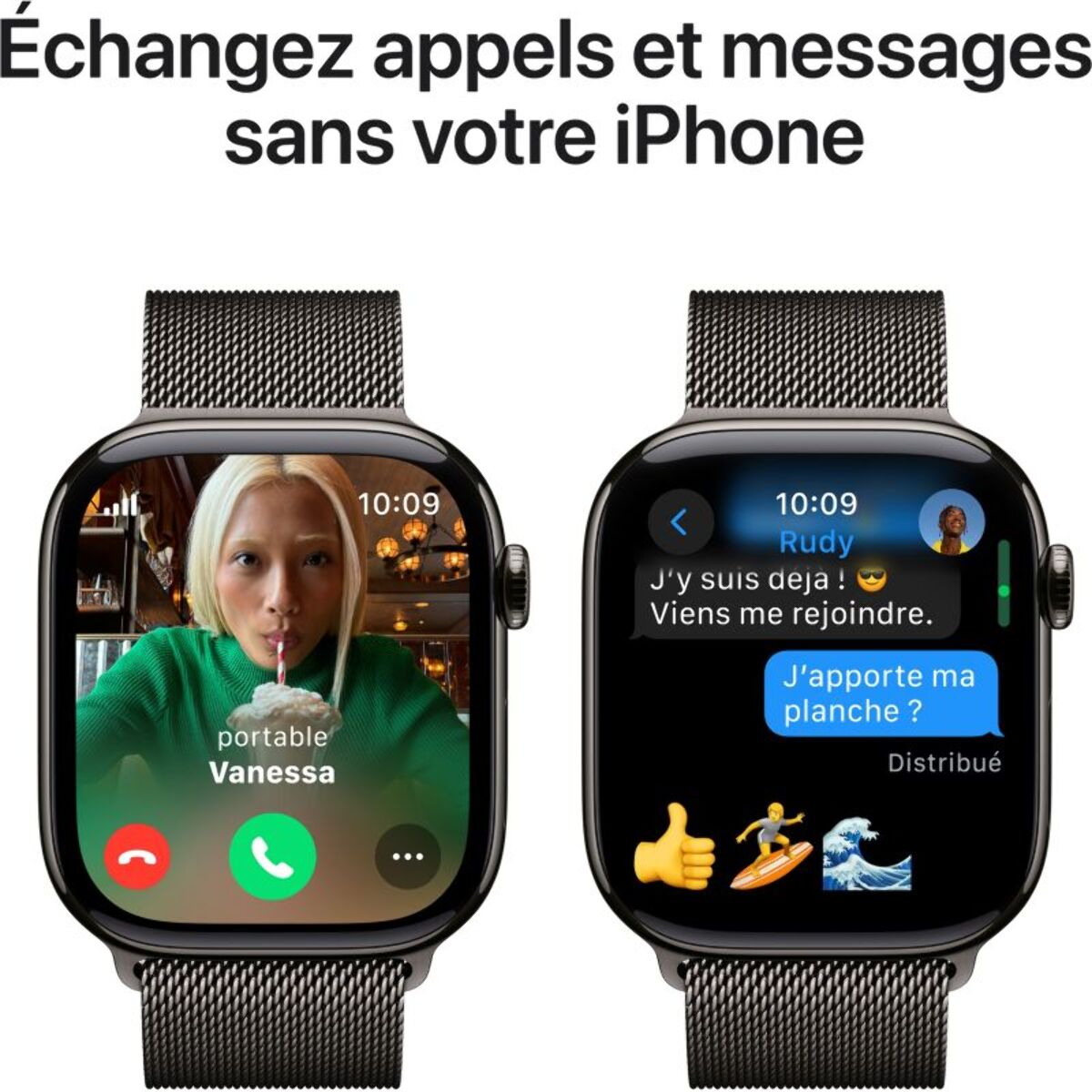 Montre connectée APPLE WATCH Serie 10 46mm Titane Ardoise S/M Cell