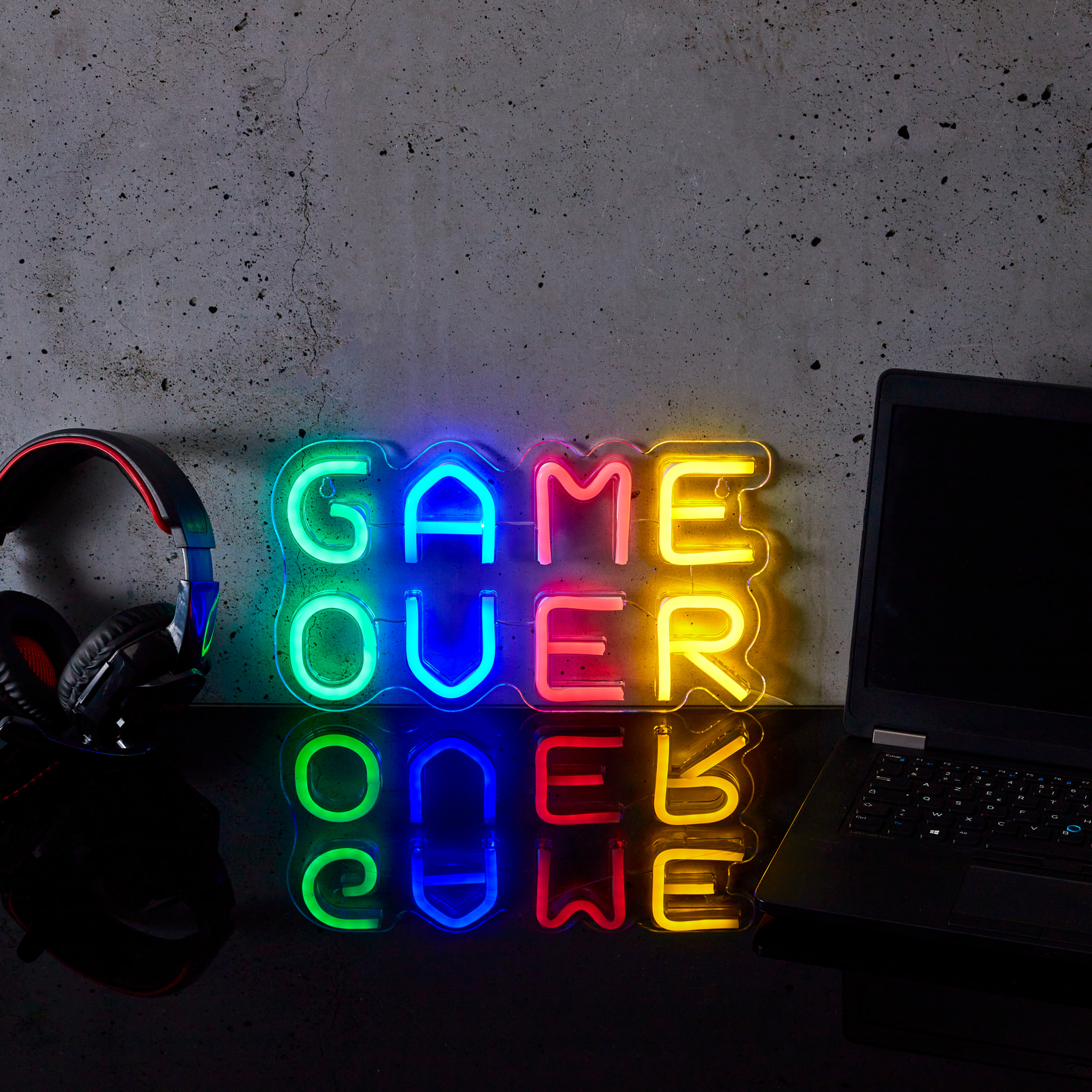 Lampe Led Effet Neon Game Over Usb
