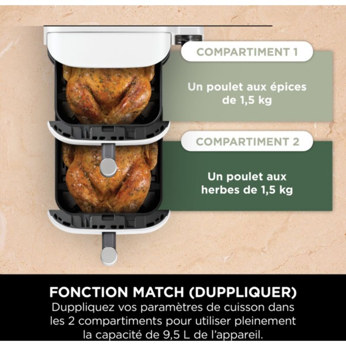 Friteuse sans huile NINJA Double STACK XL 9.5L SL400EUWH
