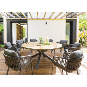 Lot de 2 fauteuils de jardin "Oriengo" anthracite & graphite en aluminium et mailles tressées