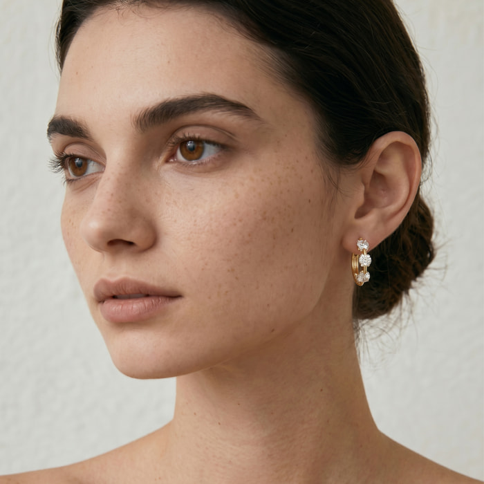 Pendientes Nili acabado oro amarillo 18k