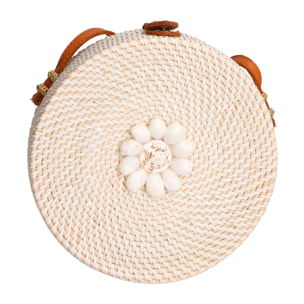 Borsa a tracolla da Donna Jessica in Paglia Intrecciata a mano Prodotto Vegano 20x20x10 cm
