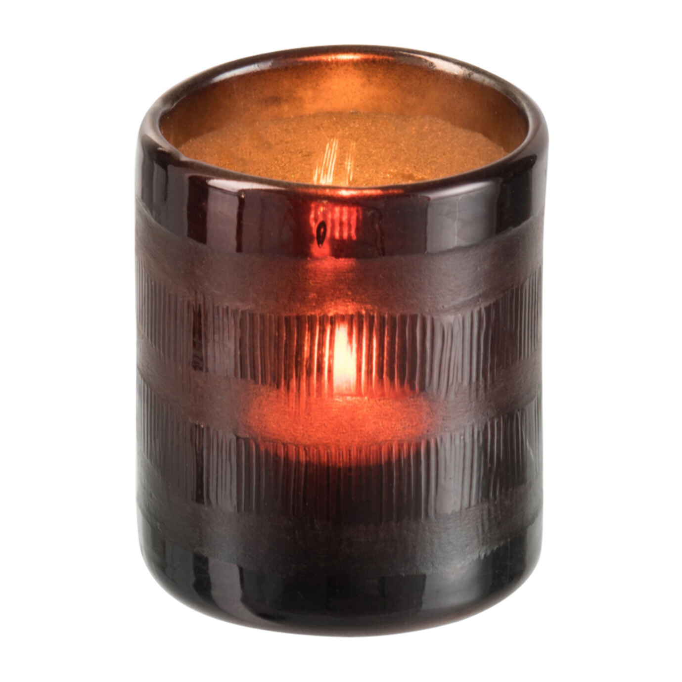 J-Line photophore Cylindrique - verre - marron - small - 2 pcs
