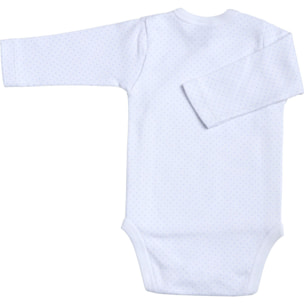 Body cruzado bebé manga larga topos