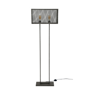 Lampadaire industriel grillagé forme rectangle RALF