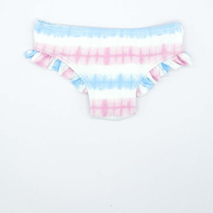 CULETÍN CON VOLANTE TIE DYE ROSA Y AZUL