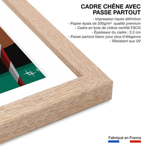 Affiche Gondole à Venise Affiche + cadre en bois - Chêne