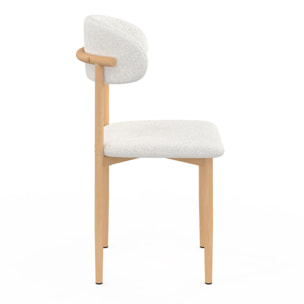 Chaises Callisto en bouclette et pieds métal - lot de 6