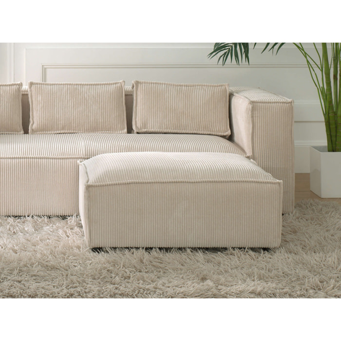 Stella - pouf en velours côtelé - style contemporain - Beige