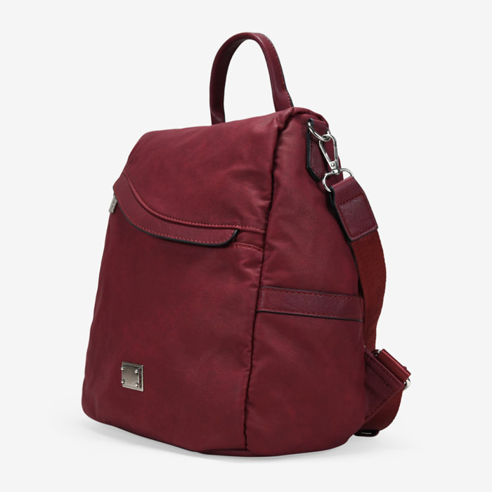 Mochila antirrobo burdeos con cremallera