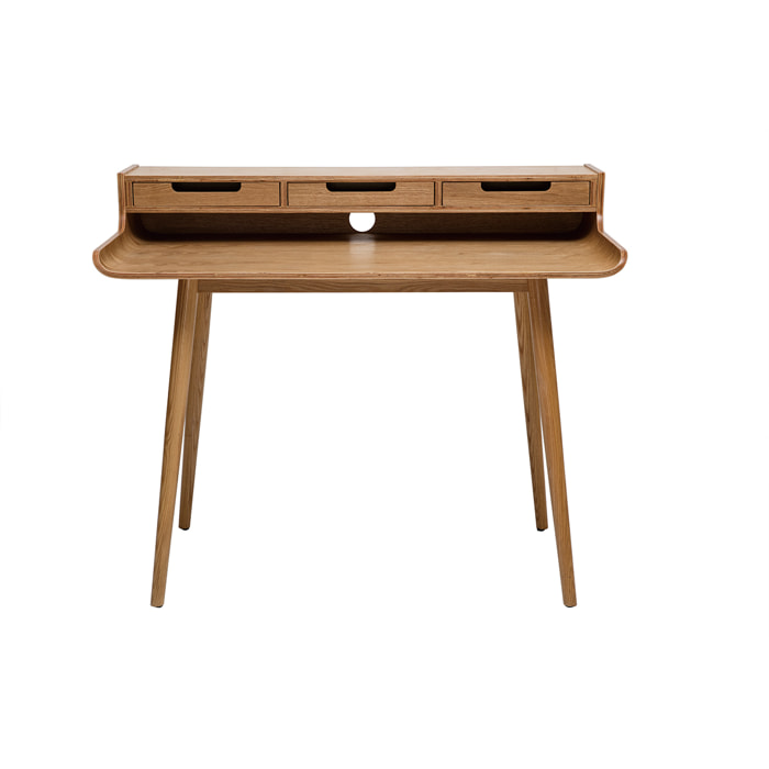 Bureau avec rangements scandinave bois clair L110 cm OPUS