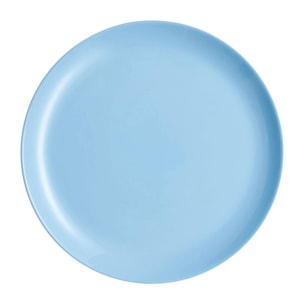 Assiette plate bleue 27cm Diwali - Luminarc - Verre opale extra résistant