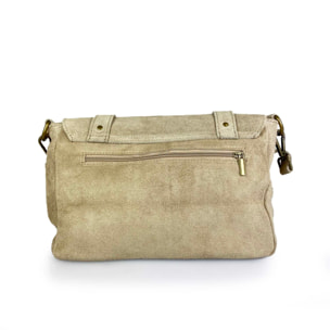 Borsa Donna in vera pelle Made in Italy colore Beige dimensioni cm 30 x 21 x 8