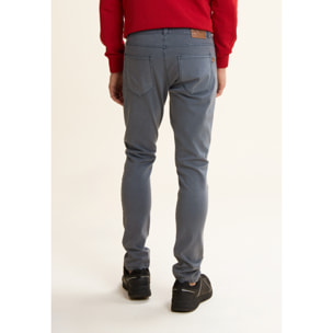 Jeans 5 Tasche Uomo Slim Fit Effetto Used in Bull Denim