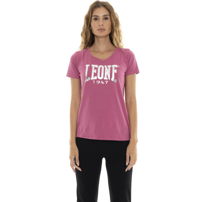 T-shirt da donna a manica corta con logo grande "Silver"