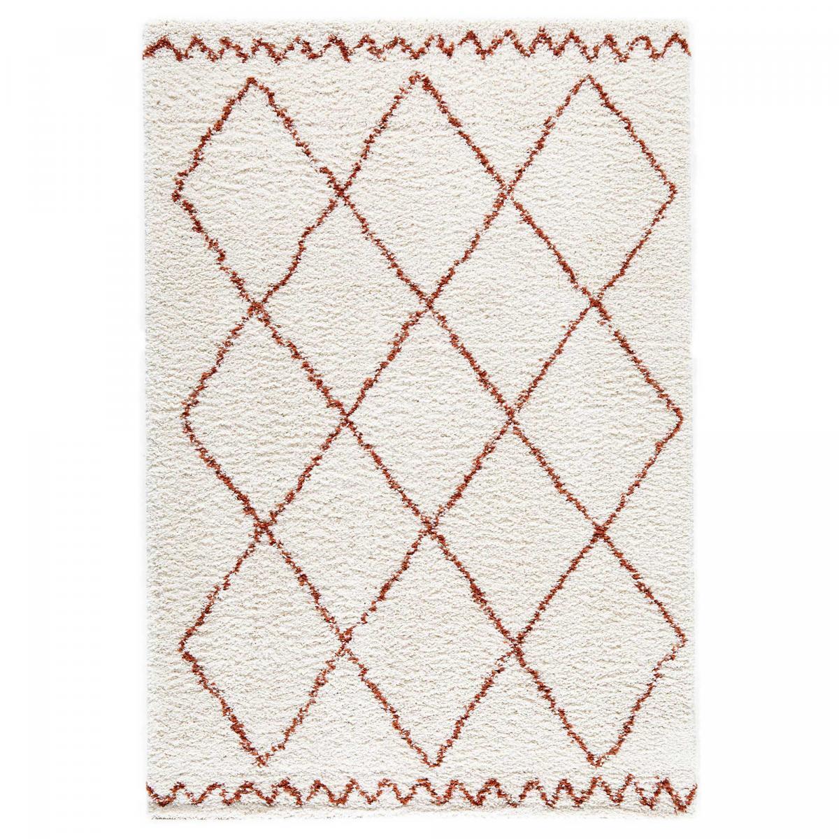 Tapis longs poils shaggy tissé motif berbère LIPI