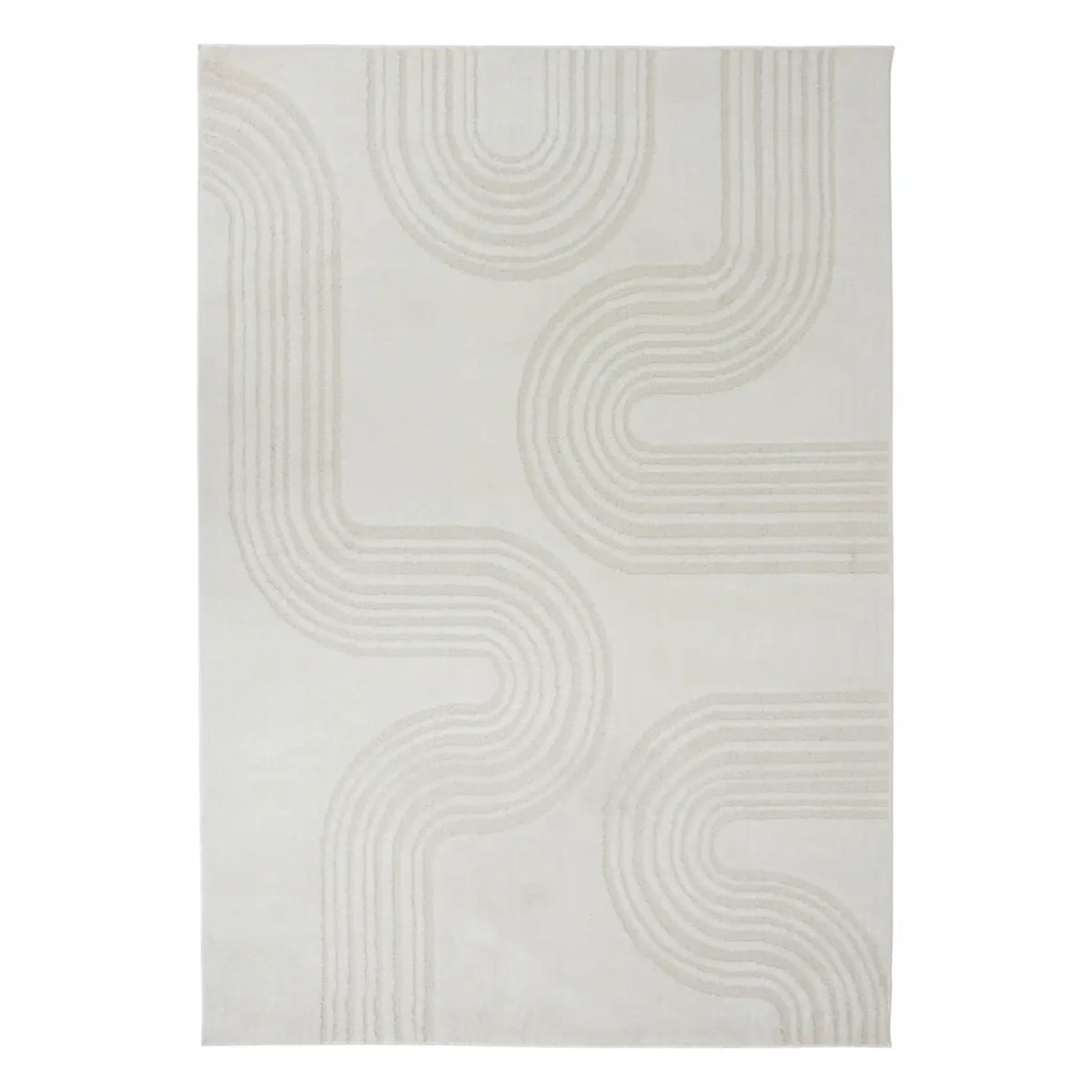 Tapis effet laine Anoai blanc 150x100cm
