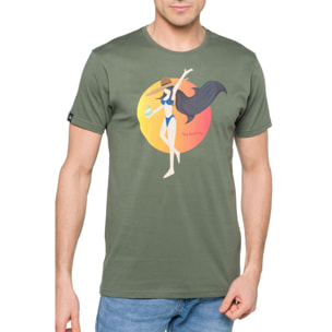 T-shirt in cotone 150 gr Tangerine Hot Buttered Verde Militare