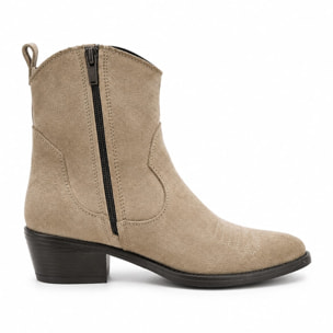 Texano basso in vera pelle scamosciata - tacco 5 cm