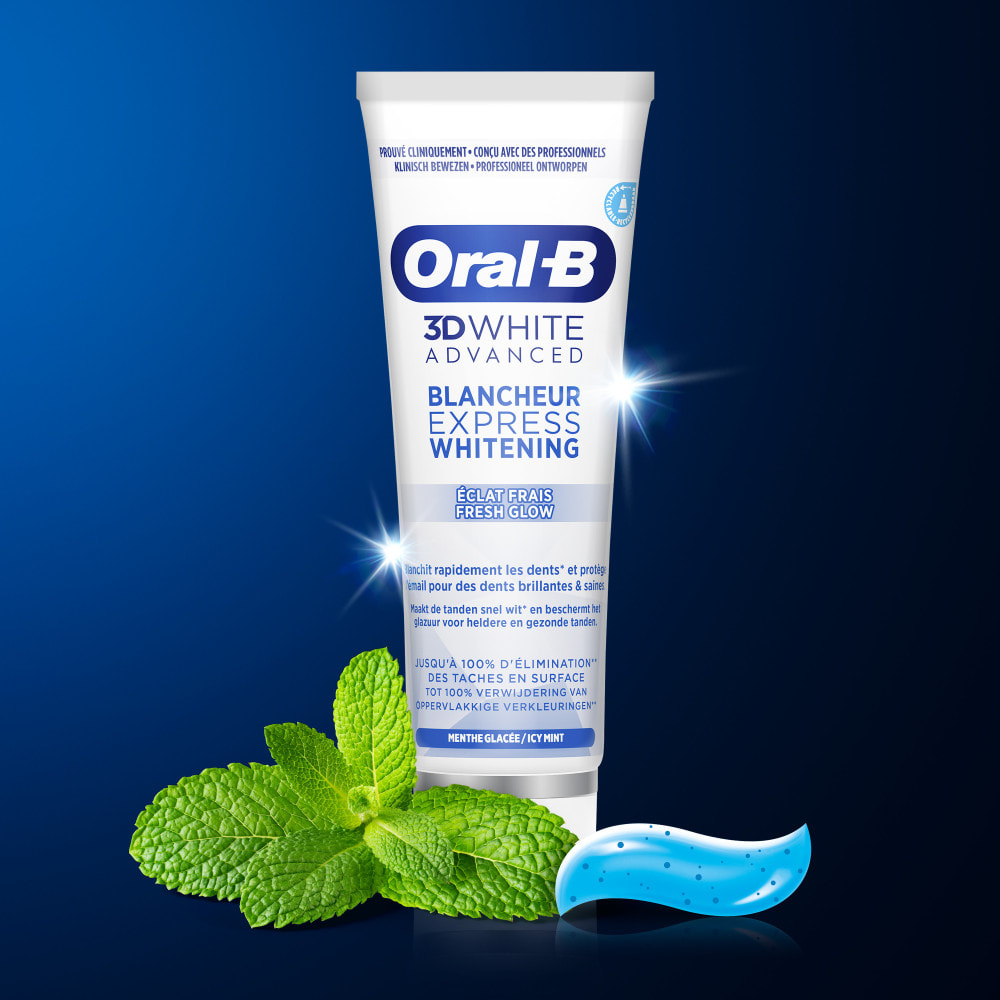 4 Dentifrices Oral-B 3D White Advanced Express Éclat de Fraîcheur 75ml