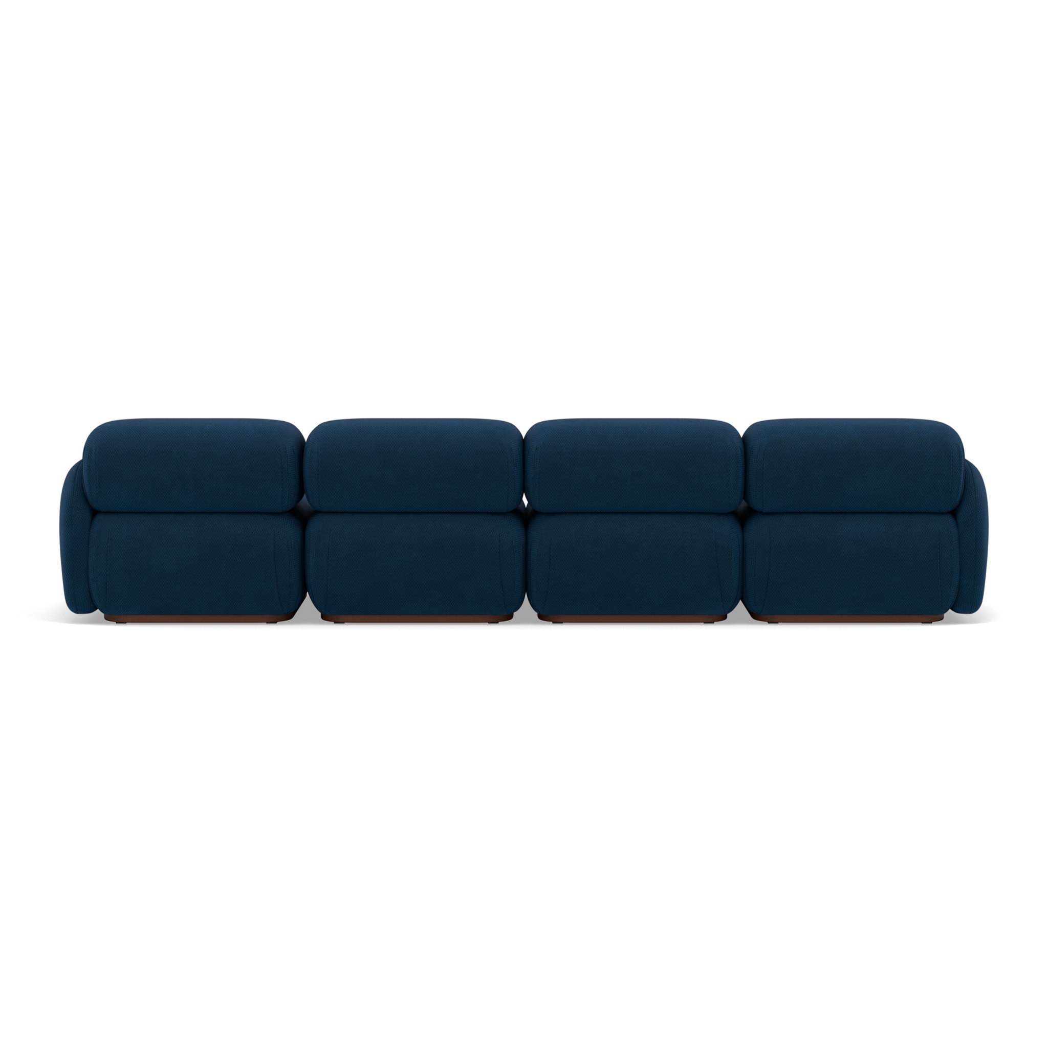 Penelope - canapé droit modulable 4 places en velours texturé - Bleu