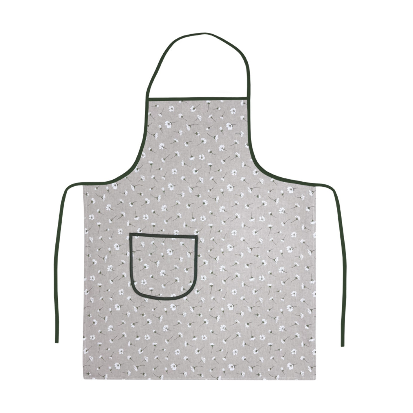 Set 2 Pezzi Grembiule Cucina Con Tasche 100% Cotone Disegno Margheritine