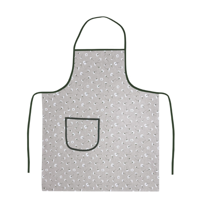 Set 2 Pezzi Grembiule Cucina Con Tasche 100% Cotone Disegno Margheritine