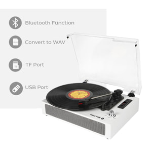 Tocadiscos Bluetooth Studio Deluxe PRIXTON Reproductor y convertidor de vinilos