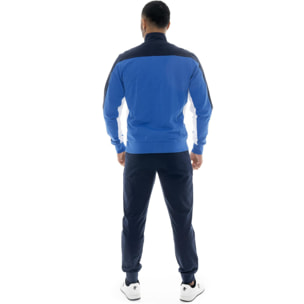 Tuta da uomo in cotone non garzato con colletto e zip Leone Basic