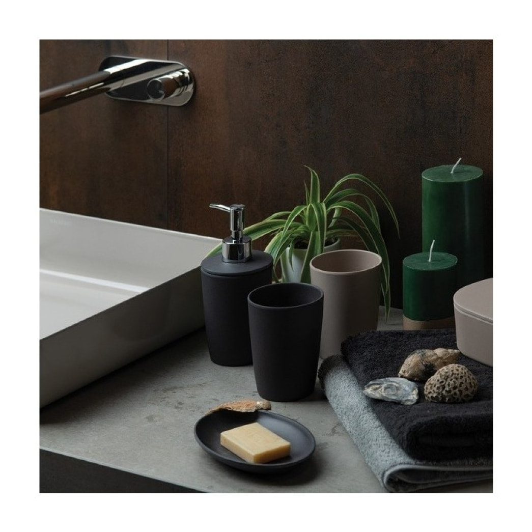 Distributeur de savon Fibres de Bambou TAKEO Gris anthracite Spirella