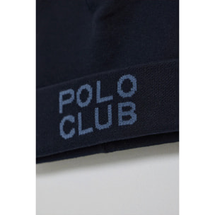 Cappellino Verth in lana blu marino con logo Polo Club in jacquard