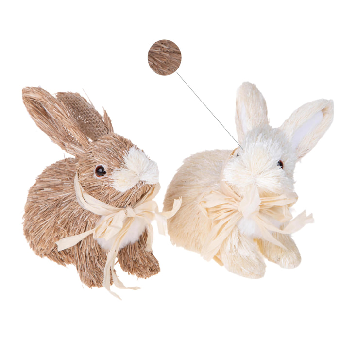 Set 2 conigli - Pezzi 2 - Colore: Assortite - Bianchi Dino