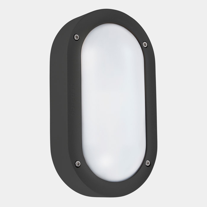 LEDS·C4 Aplique Ip65 Basic Oval Aluminium Gris Urbano