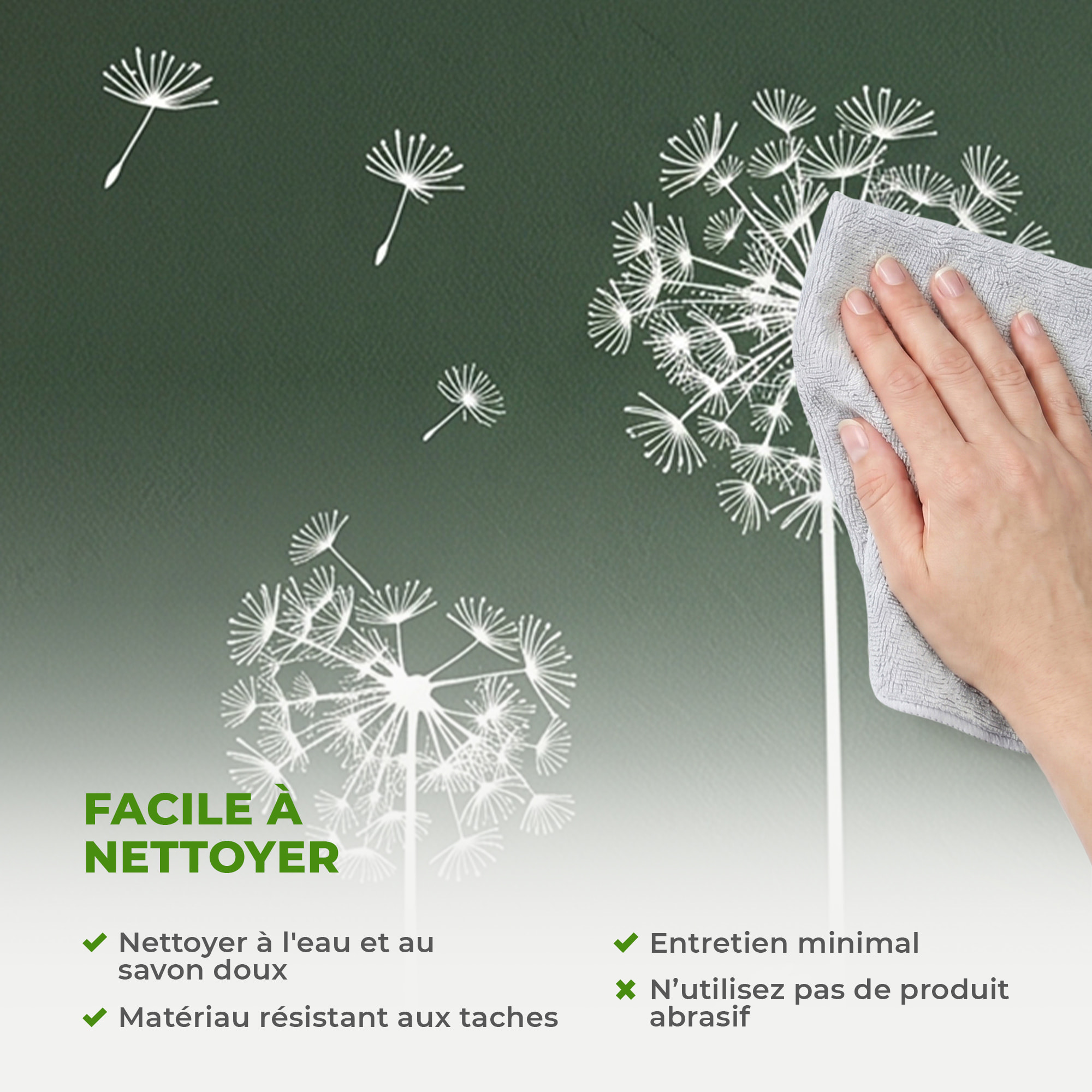 Stickers Muraux décoration adhésifs fleurs pissenlits