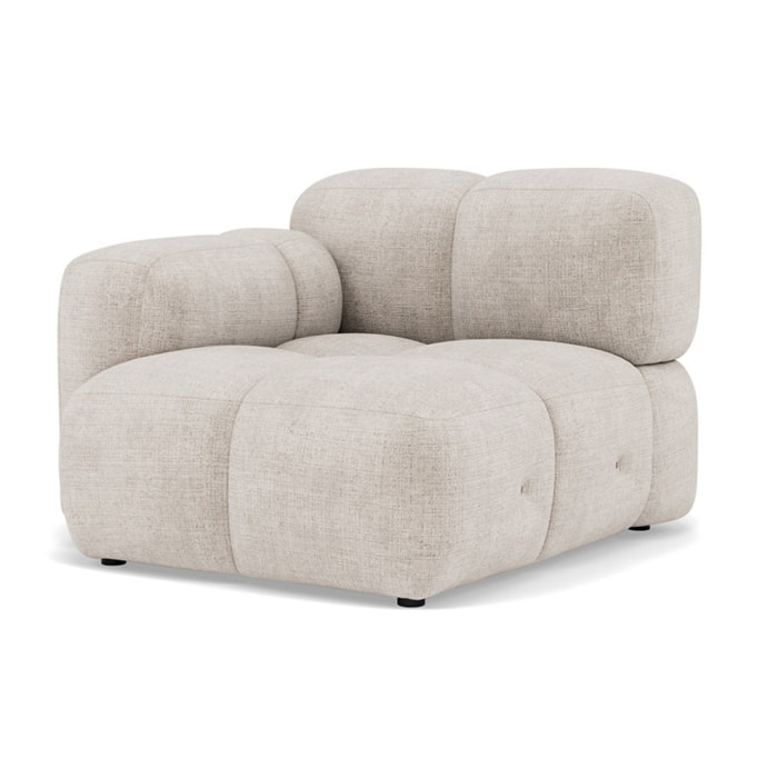 Grace - module d'assise gauche en velours texturé - Beige