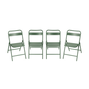Chaise de jardin pliante acier (lot de 4) AMÉLIA