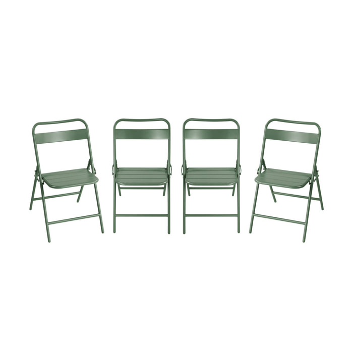 Chaise de jardin pliante acier (lot de 4) AMÉLIA
