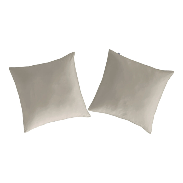 2 Taies d'oreiller CASUAL en coton - lin