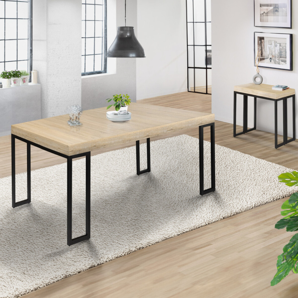 Console-table à manger extensible Memphis bois 140cm