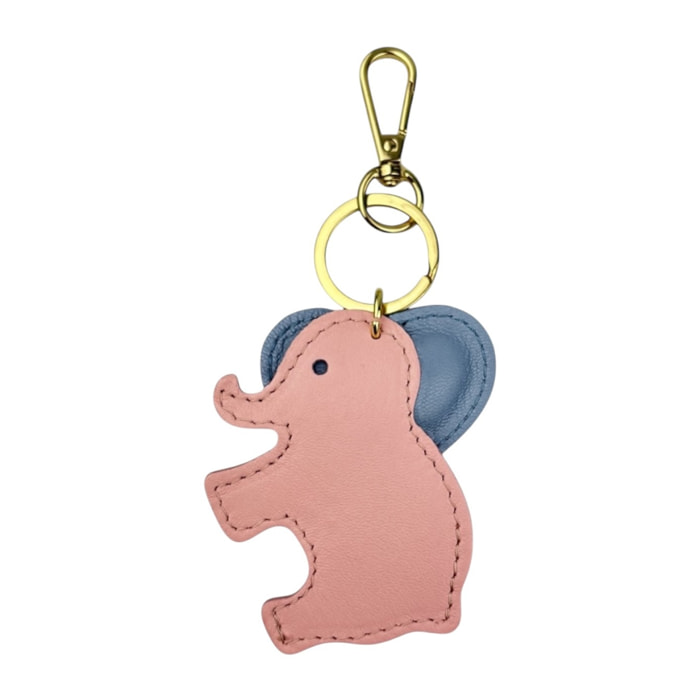 Llavero de corazón azul cielo Cheval Firenze elefante rosa
