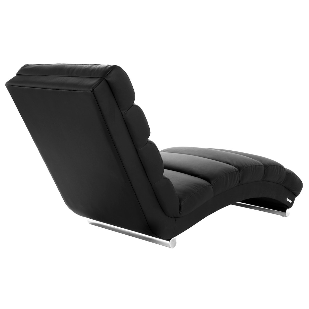 Chaise longue / fauteuil design noir et acier chromé TAYLOR