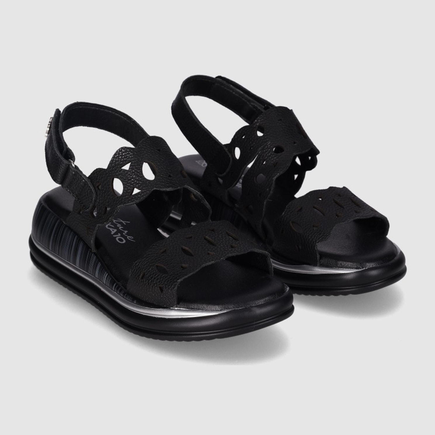 Sandalias de Piel - Negro - Tacón: 3 cm