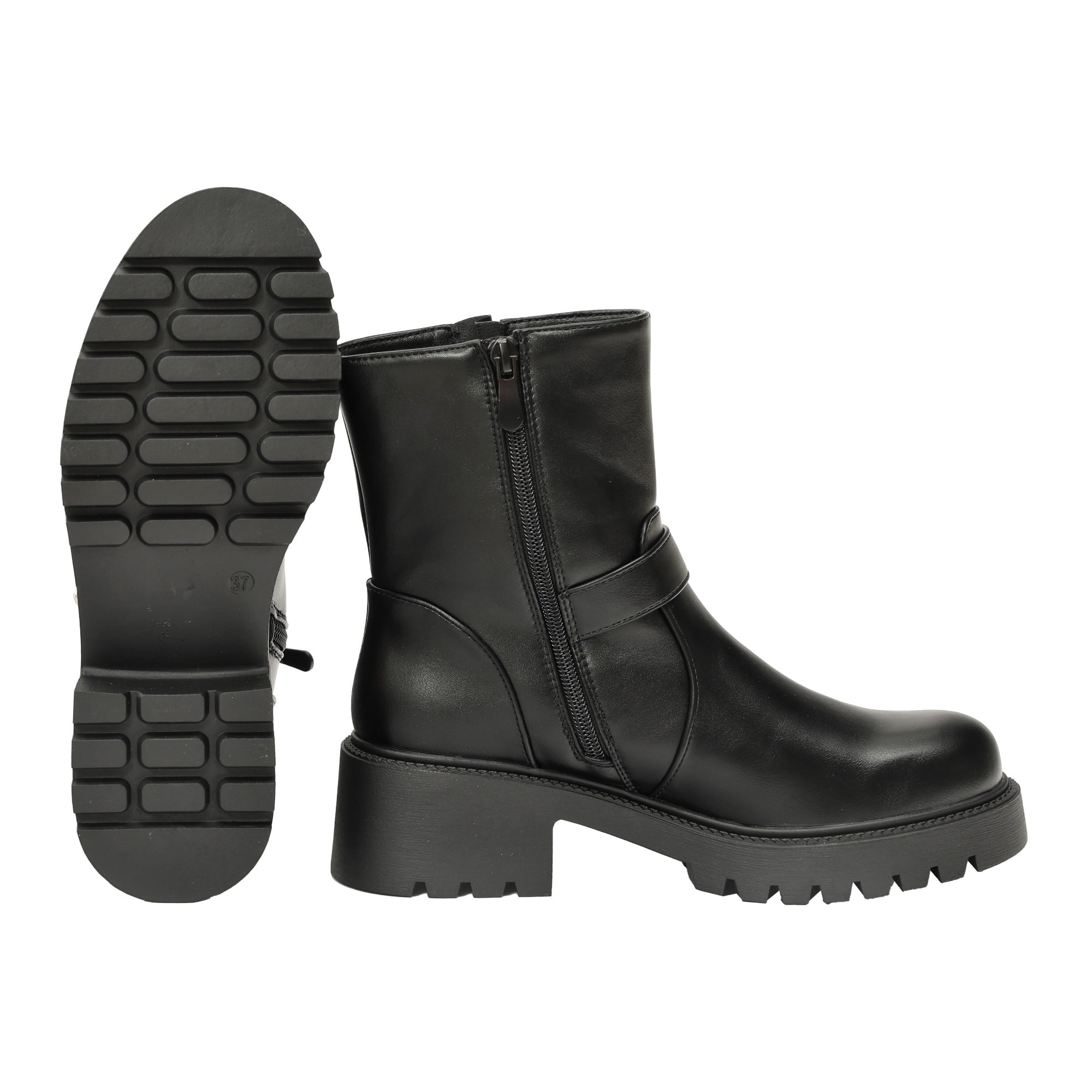 Stivaletti in simil pelle con fondo in gomma