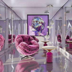 Tableau Frame visage violet 90x90cm Kare Design
