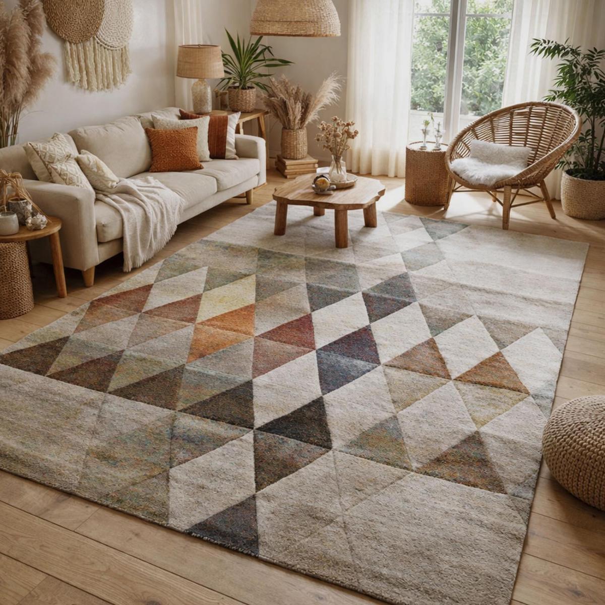 Tapis petites dimensions Keju aux motifs géométriques