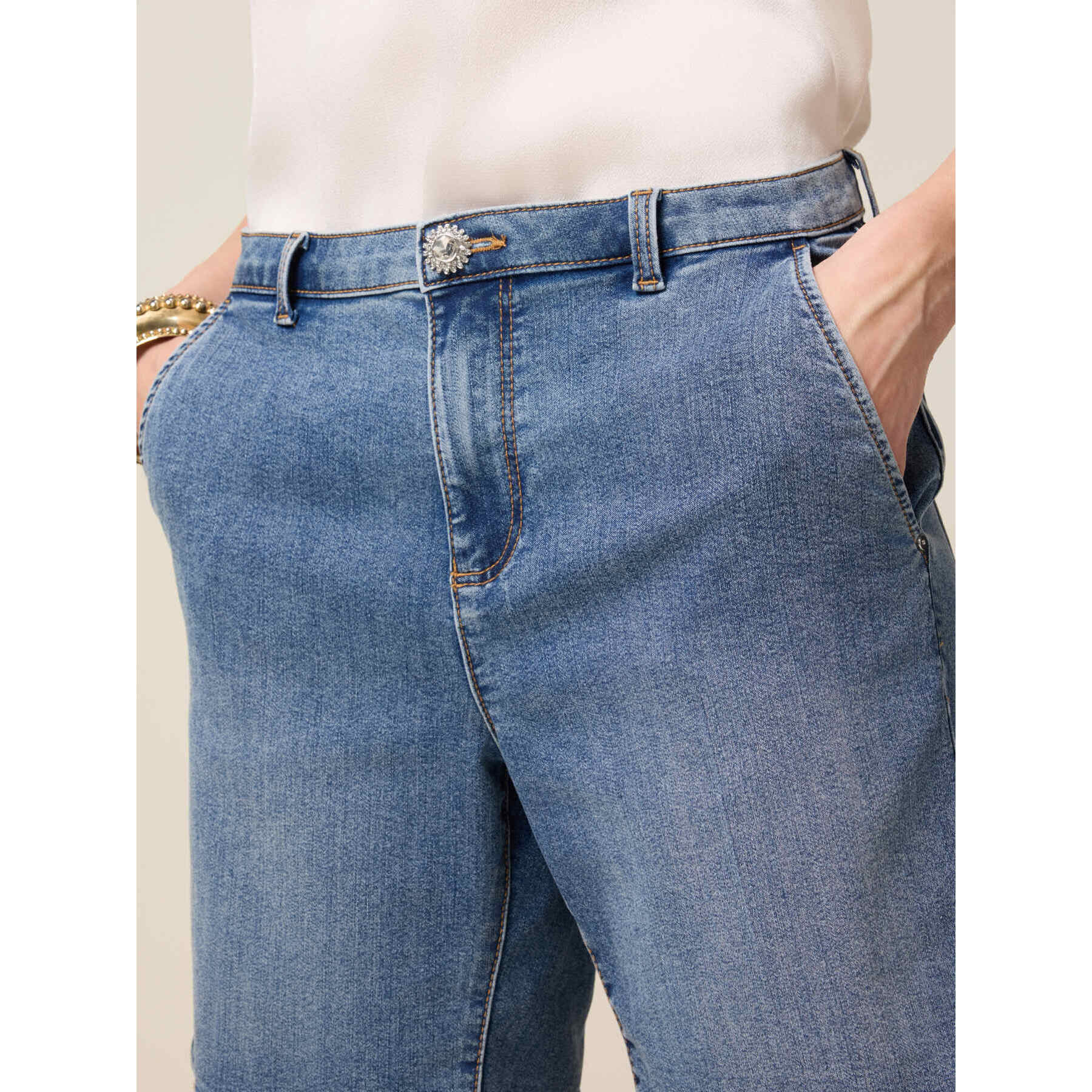 Oltre - Bermuda in jeans - Blu