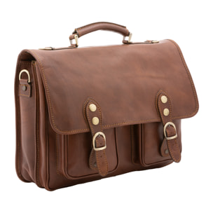 Borsa a mano  unisex In Vera pelle Made in Italy 25x38x10 cm